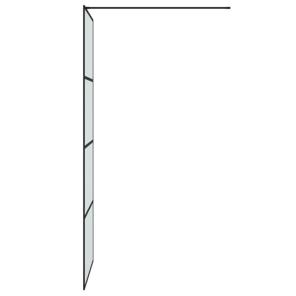 vidaXL Walk-in Shower Wall Black 80x195 cm Frosted ESG Glass