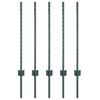 vidaXL Fence Posts Height Adjustable 5 pcs Green 80 cm Steel
