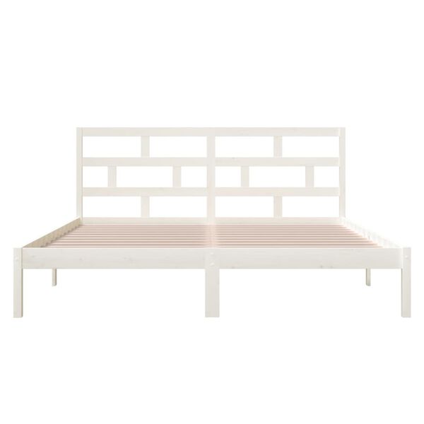 vidaXL Bed Frame without Mattress White Small Double Solid Wood