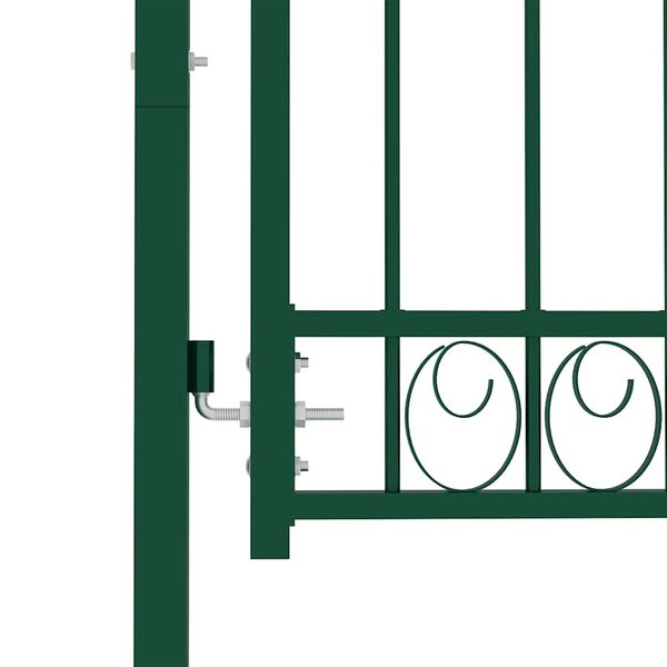 vidaXL Fence Gate Emmen with Arched Top Steel 100x98.5 cm Green