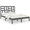 vidaXL Bed Frame without Mattress Grey Solid Wood 140x190 cm