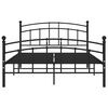 vidaXL Bed Frame without Mattress Black Metal 200x200 cm