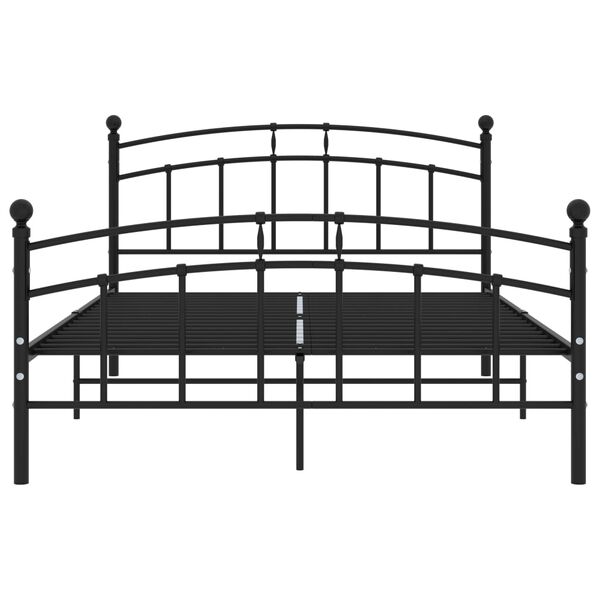 vidaXL Bed Frame without Mattress Black Metal 200x200 cm