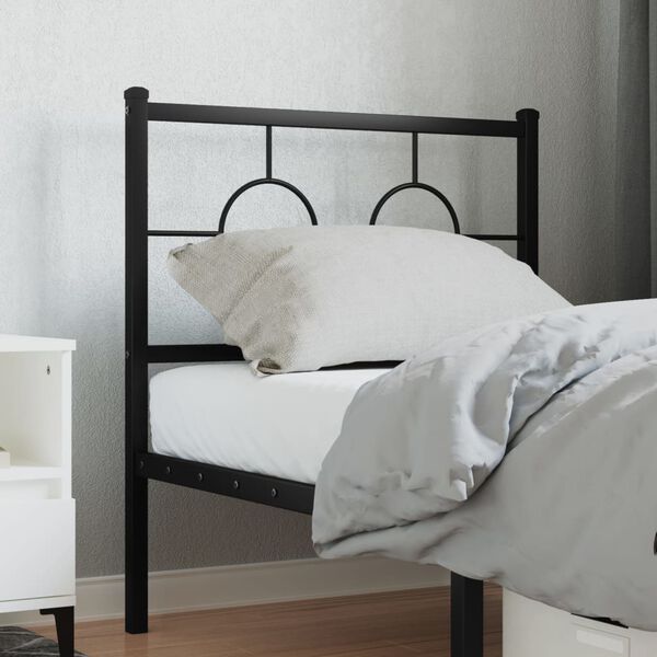 vidaXL Metal Headboard Black 80 cm