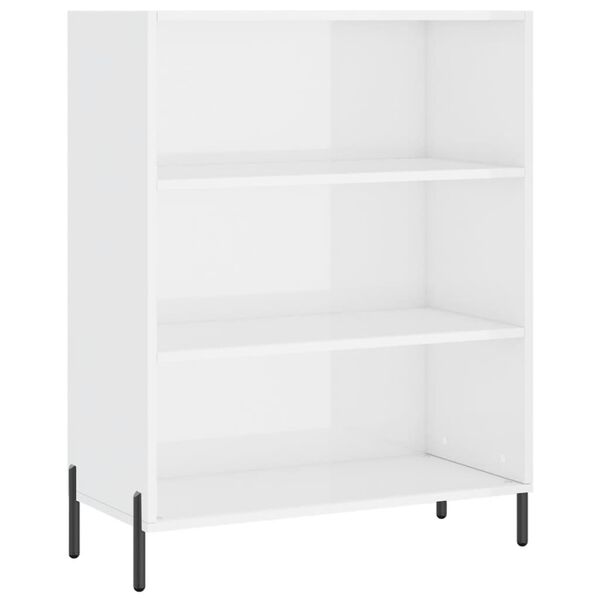 vidaxL Shelf Cabinet High Gloss White 69.5x32.5x90 cm Engineered Wood