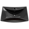 Black Luxury Ceramic Basin Rectangular with Overflow & Faucet Hole