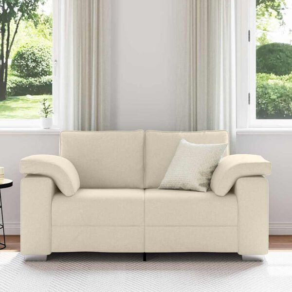 vidaXL Sofa Beige 160 x 77 x 82 cm Linen