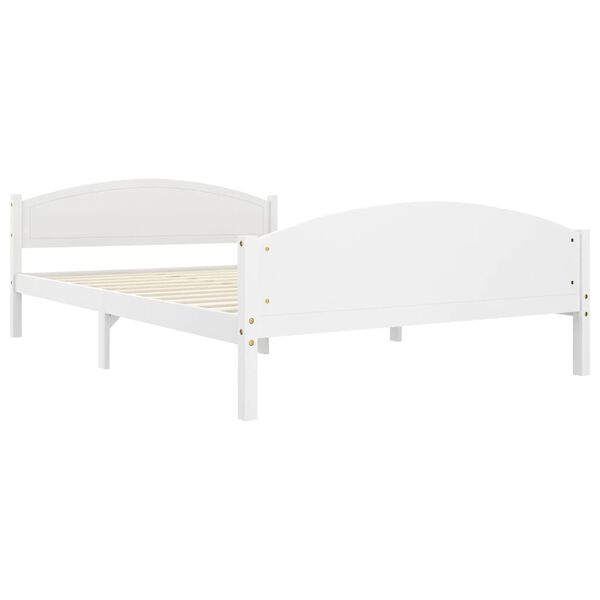 vidaXL Bed Frame without Mattress White Solid Pine Wood 140x200cm