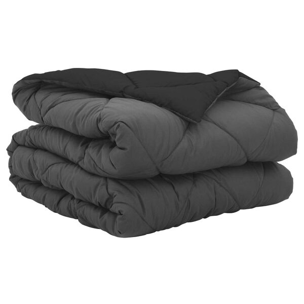 vidaXL Summer Duvet Black and Anthracite 220 x 135 cm Microfiber
