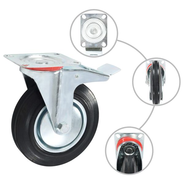 vidaXL Casters 4 pcs 200 mm