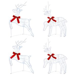 vidaXL Christmas Reindeer 4 pcs 80 LEDs Cold White 43 x 19 x 65 cm