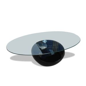 vidaXL Coffee Table | High Gloss Black | Tempered glass, Fiberglass | Medium