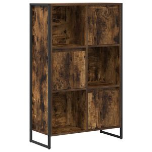 vidaXL Book Cabinet Smoke Oak 68 x 30 x 108.5 cm Engineered Wood