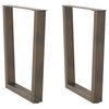 vidaXL Dining Table Legs V-Shape 2 pcs Natural Steel 70x(72-73.3) cm Steel