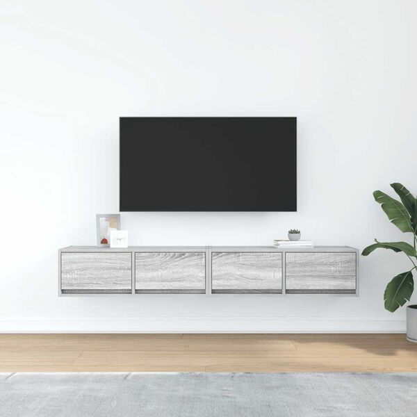vidaXL TV Cabinets 2 pcs Grey Sonoma 80x31x25.5 cm Engineered Wood