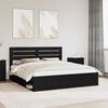 vidaXL Bed Frame with Headboard Black 200 x 200 cm Solid Pine Wood