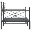 vidaXL Daybed with Trundle without Mattress Black 100x200 cm Steel