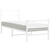 vidaXL Metal Bed Frame without Mattress with Footboard White 75x190cm