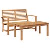 vidaXL Bench 2 pcs Brown Solid Teak Wood
