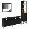 vidaXL Bathroom Furniture Set 4 pcs Black oak Engineered wood