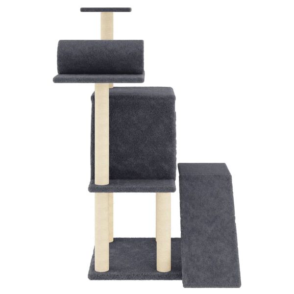 vidaXL Cat Tree with Sisal Scratching Posts Dark Grey 110.5 cm