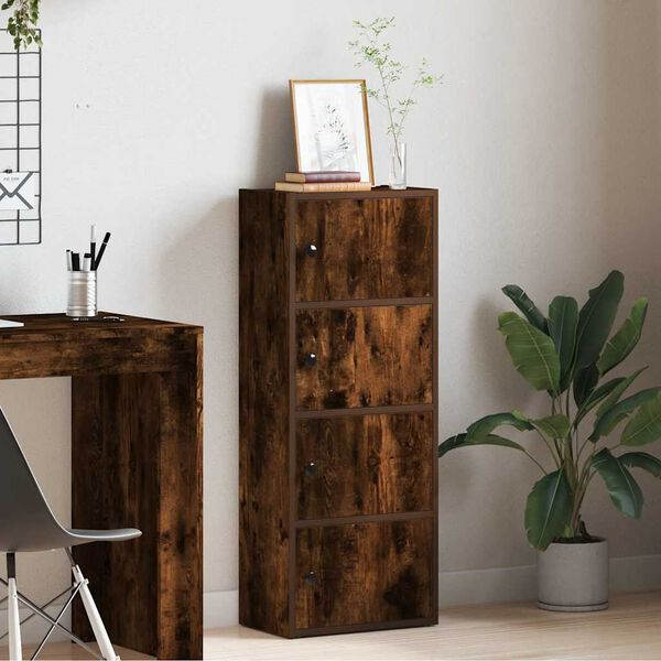 vidaXL Bookcase Smoked Oak 40x24x102 cm Engineered Wood