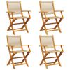 vidaXL Folding Garden Chairs 4 pcs Beige Solid Wood Acacia