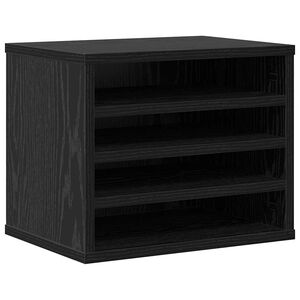 vidaXL Desk Organiser Black Oak 36 x 26 x 29.5 cm Engineered Wood