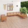 vidaXL 9 Piece Garden Lounge Set Solid Wood Pine Honey Brown