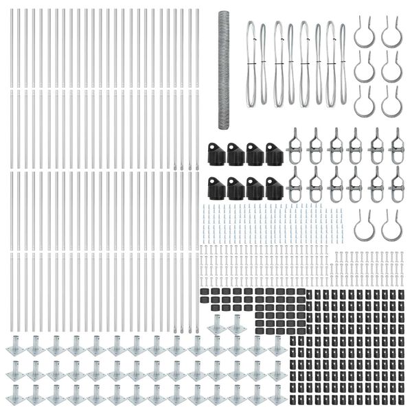 vidaXL Fence Post Silver 100 x 1.6 m (36 mm mesh) Steel