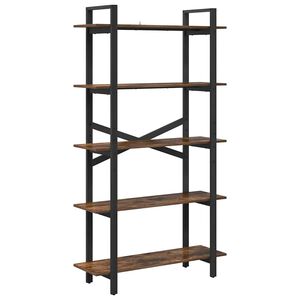 vidaXL Bookshelf 5-Tier 100 x 33.5 x 178 cm Engineered Wood Smoked Oak