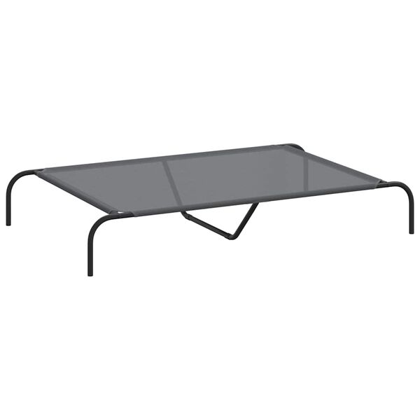 vidaXL Elevated Dog Bed Grey 130x80x20 cm Textilene and Steel