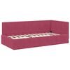 vidaXL Corner Bed Frame with Headboard Wine Red 90 cm x 200 cm Velvet