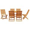 vidaXL Garden Dining Set Folding 7 pcs Brown Solid acacia wood