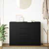 vidaXL Sideboard with Drawers Black Oak 100.5x35x76 cm Engineered Wood