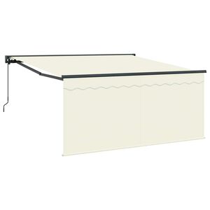 vidaXL Retractable Awning Cream 350 x 250 cm Polyester and Aluminium