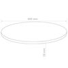 vidaXL Table Top Round MDF 600x18 mm