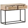 vidaXL Console Table 100x35x76 cm Solid Mango Wood and Natural Cane