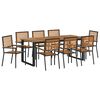 vidaXL Garden Dining Set 9 pcs Black Solid Acacia Wood