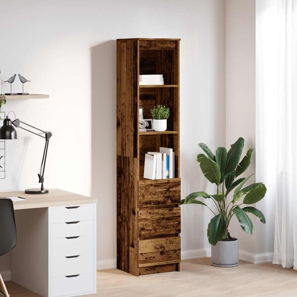 vidaXL Highboard Old Wood 37.5x35x180 cm Engineered Wood