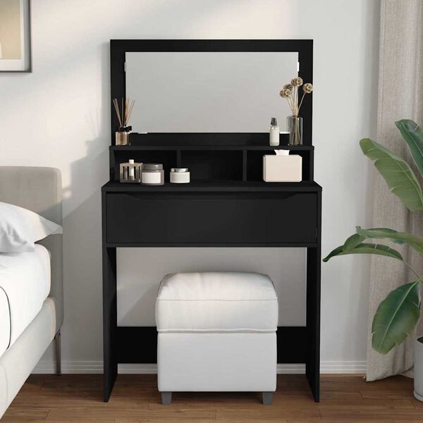 vidaXL Bedroom Dressing Tables with Drawer Black 80 x 39.6 x 135 cm