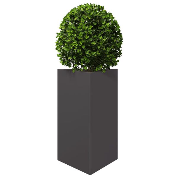 vidaXL Garden Planters 2 pcs Black Triangular 50x43x75 cm Steel