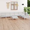 vidaXL 8 Piece Garden Lounge Set Solid Wood Pine White
