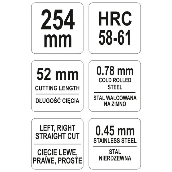 YATO English Snips 254 mm Red