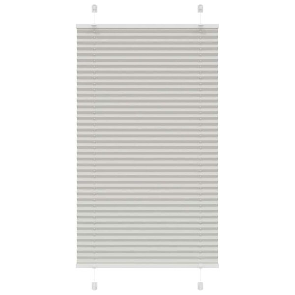 vidaXL Pleated Blind Light Grey 80x100 cm Fabric Width 79.4 cm Polyester