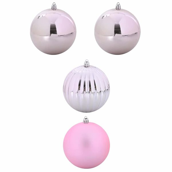 vidaXL Christmas Bauble Set 4 pcs Pink Plastic