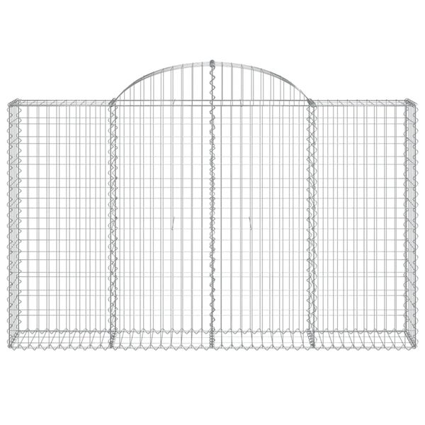 vidaXL Arched Gabion Baskets 5 pcs 200x30x120/140 cm Galvanised Iron