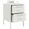 vidaXL Bedside Cabinets 2 pcs White 36x39x50.5 cm Steel