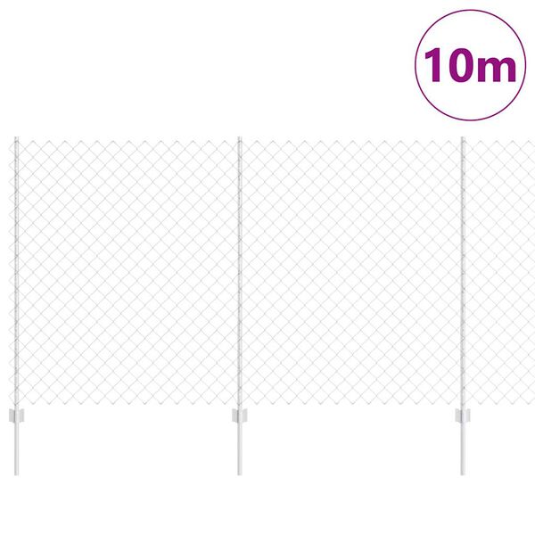 vidaXL Fence and Post Silver 1.4 x 10 m Steel