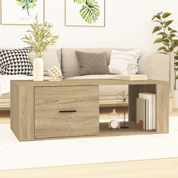 vidaXL Coffee Table Sonoma Oak 100x50.5x35 cm Engineered Wood